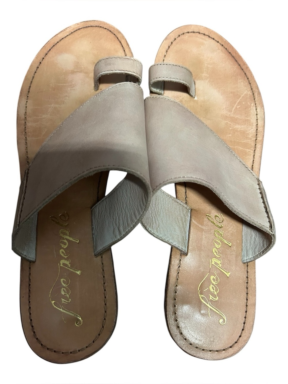 Free People Taupe Sant Antoni Slide Sz 10